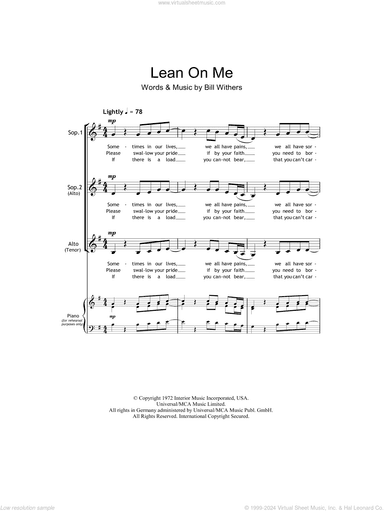 Lean On Me (arr. Barrie Carson Turner)