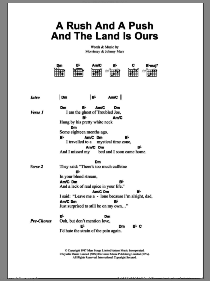 A Rush And A Push And The Land Is Ours