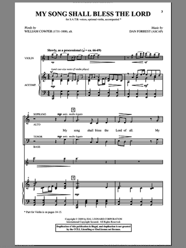 My Song Shall Bless The Lord