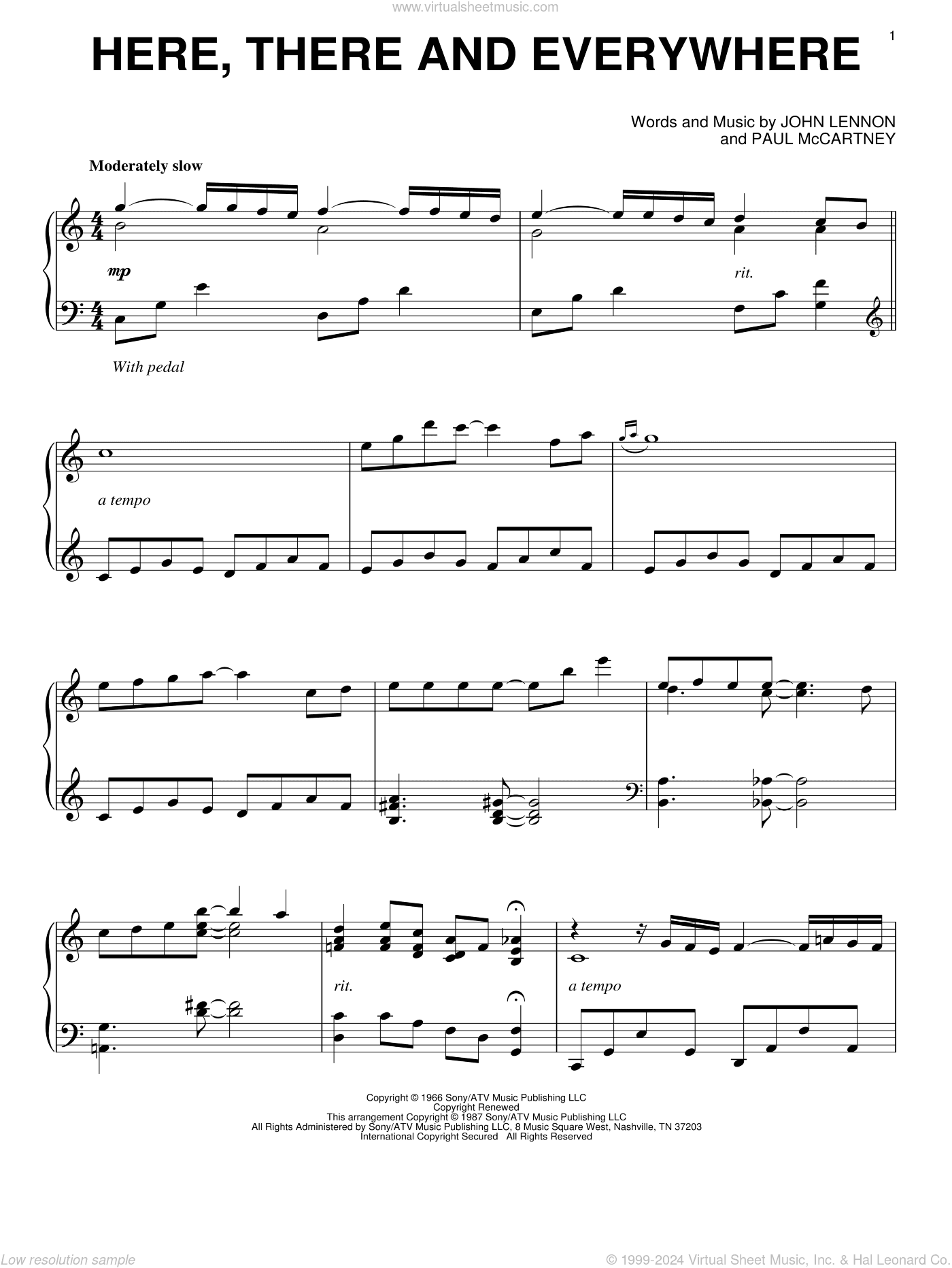 Here, There And Everywhere, (intermediate)