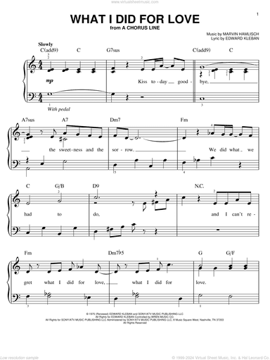 What I Did For Love, (easy)