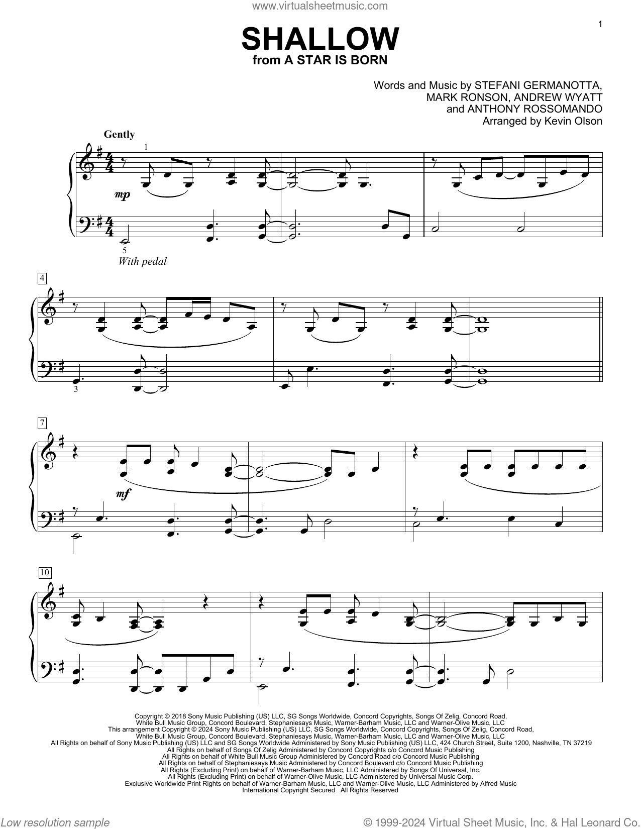 Shallow (from A Star Is Born) (arr. Kevin Olson)