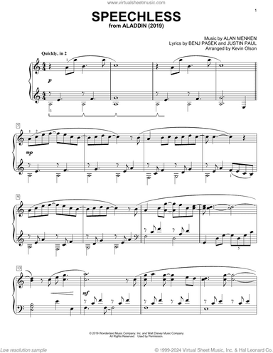 Speechless (from Aladdin) (2019) (arr. Kevin Olson)