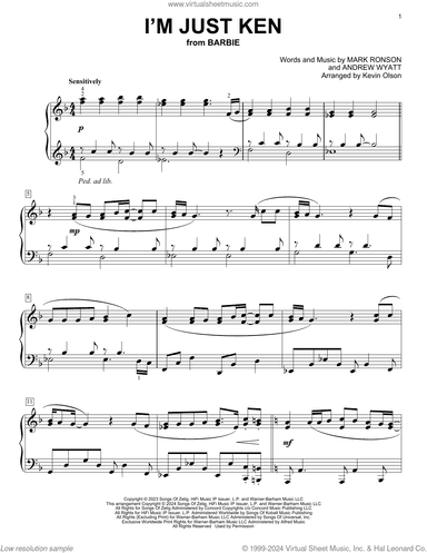 I'm Just Ken (from Barbie) (arr. Kevin Olson)