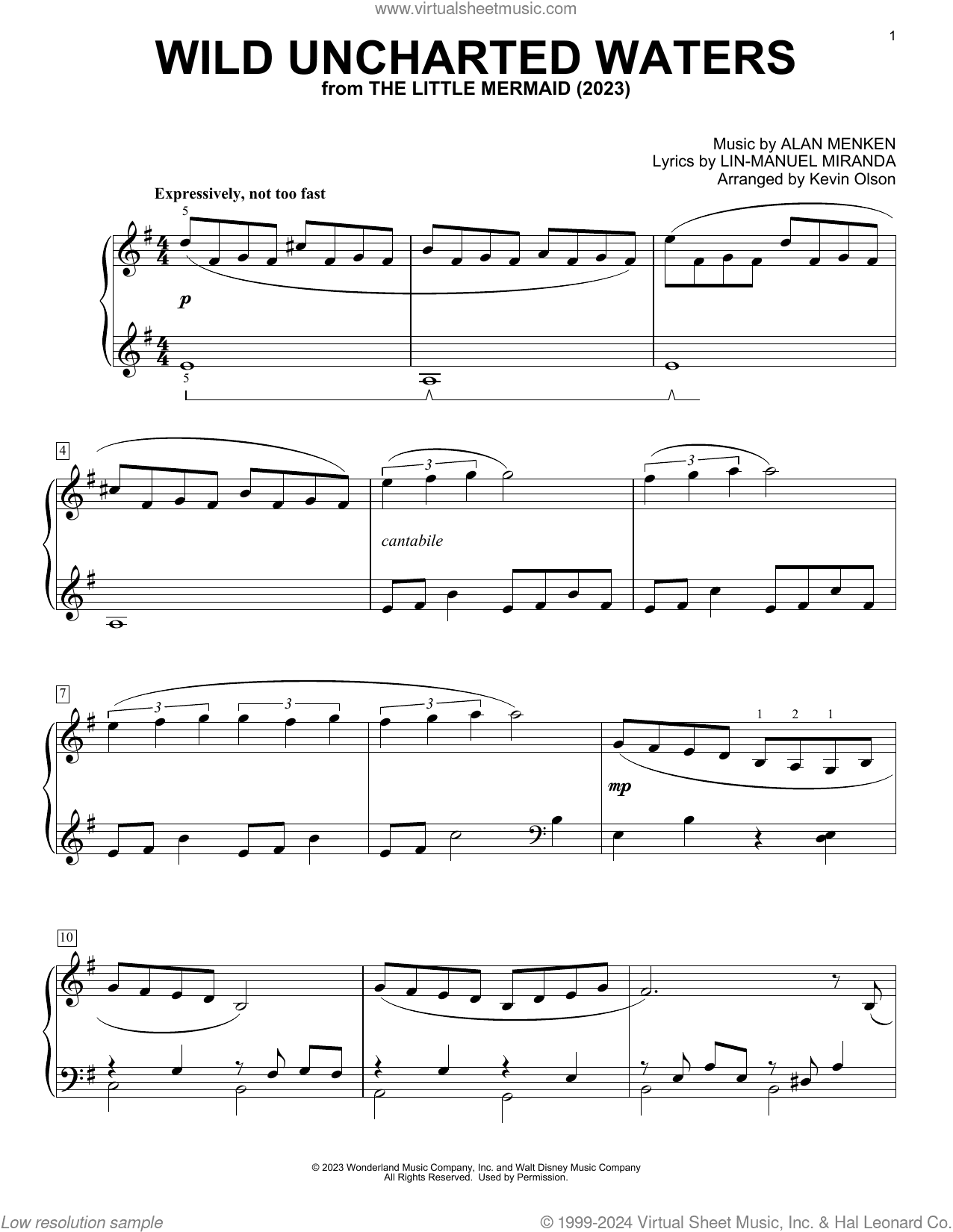 Wild Uncharted Waters (from The Little Mermaid) (2023) (arr. Kevin Olson)