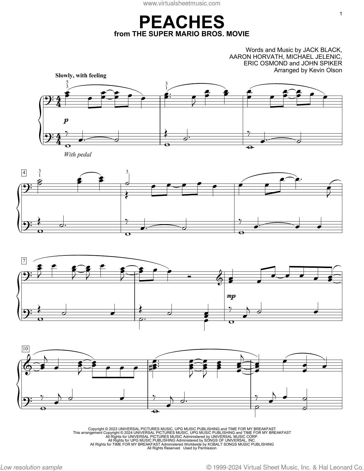 Peaches (from The Super Mario Bros. Movie) (arr. Kevin Olson)
