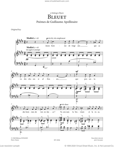 Bleuet (High Voice)