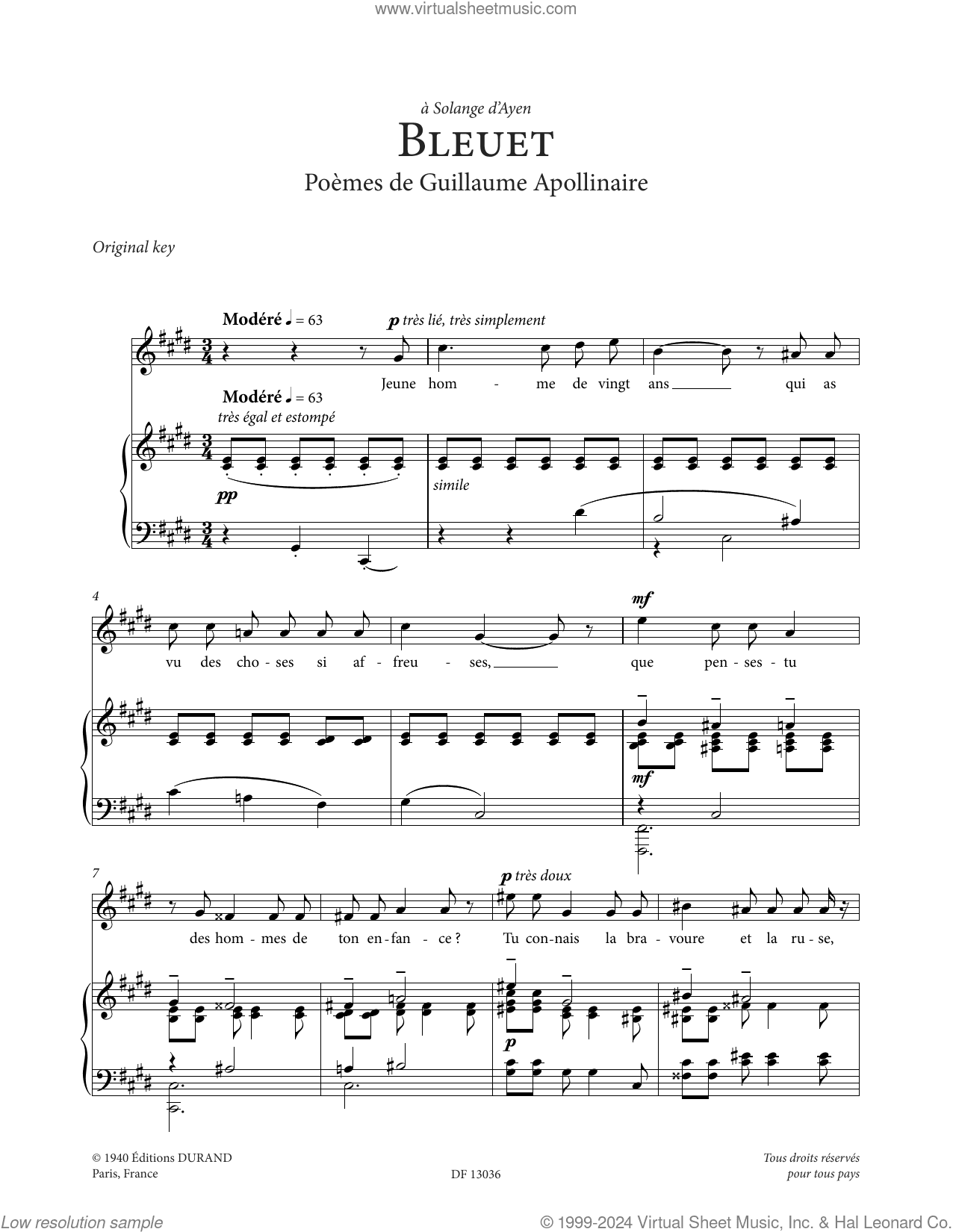 Bleuet (High Voice)