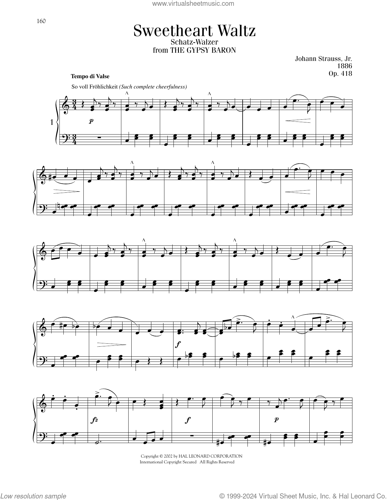 Sweetheart Waltz, Op. 418