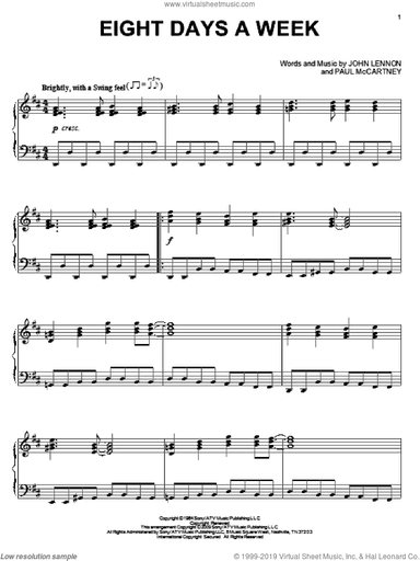 Eight Days A Week, (intermediate)