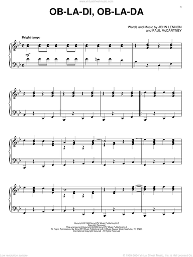 Ob-La-Di, Ob-La-Da, (intermediate)
