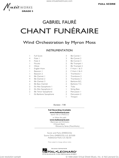Chant Funeraire (arr. Myron Moss) (COMPLETE)