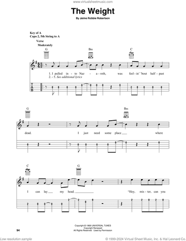 The Weight (arr. Fred Sokolow)