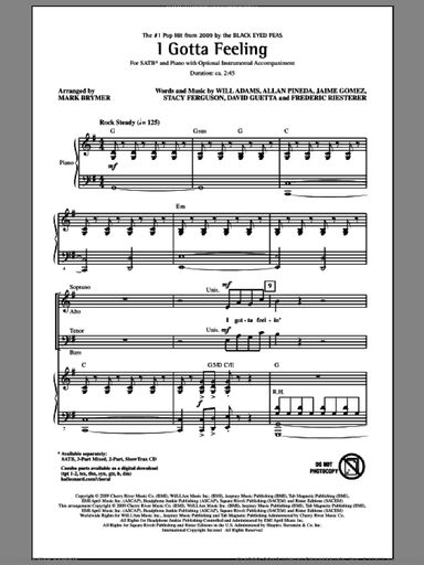 I Gotta Feeling (arr. Mark Brymer)