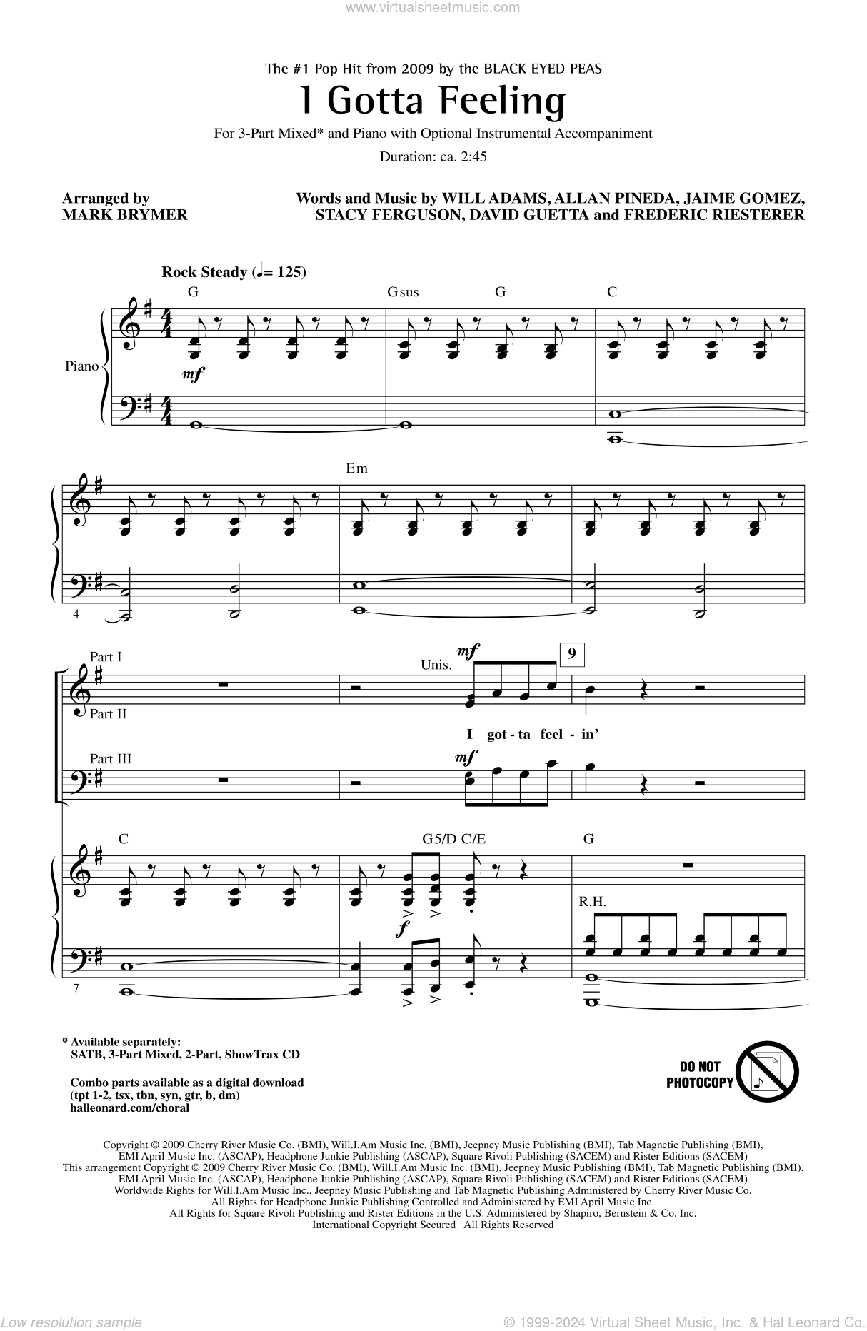 I Gotta Feeling (arr. Mark Brymer)