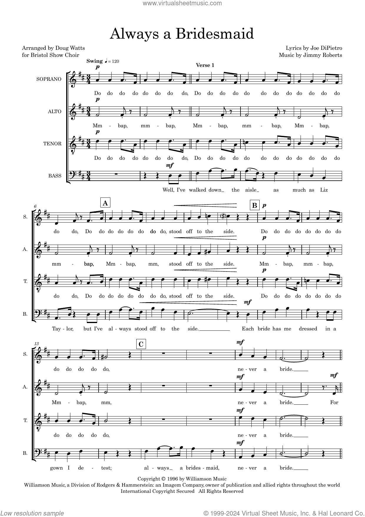 Always a Bridesmaid (arr. Doug Watts)
