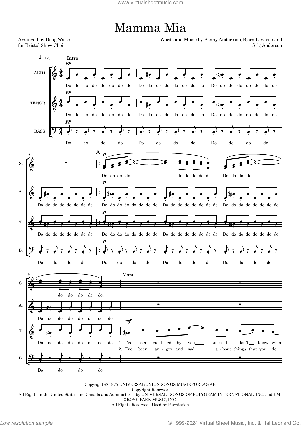Mamma Mia (arr. Doug Watts)