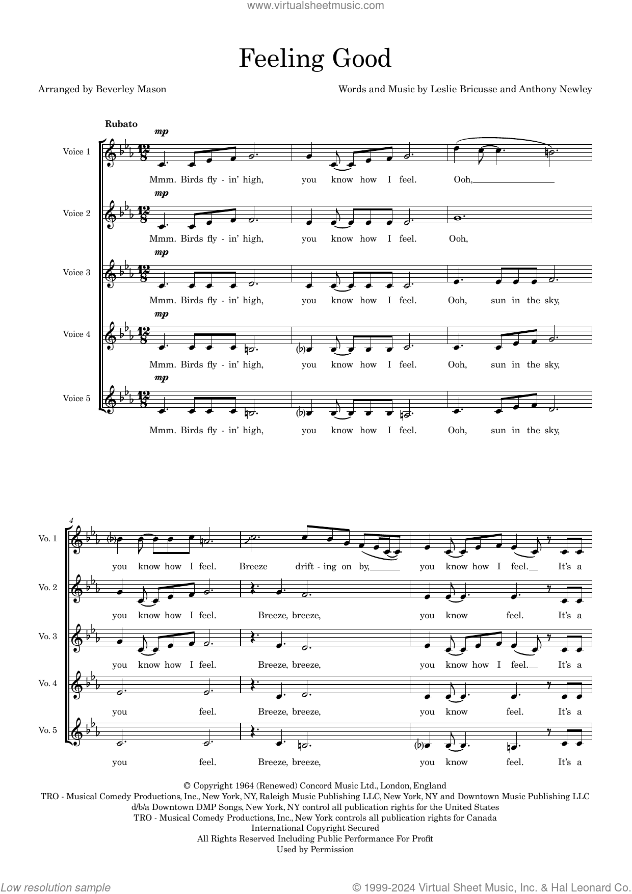 Feeling Good (arr. Beverley Mason)