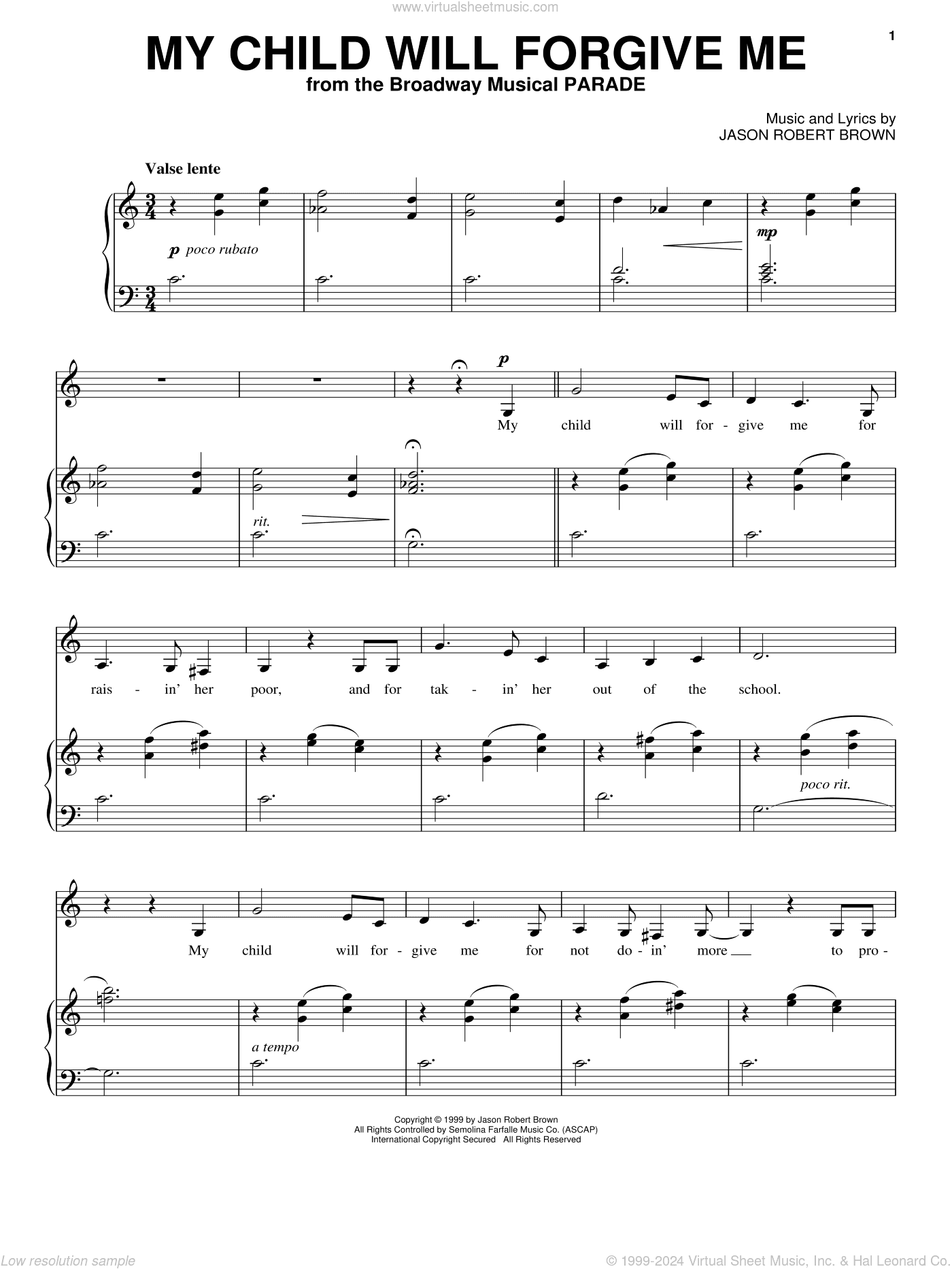 My Child Will Forgive Me (from Parade)