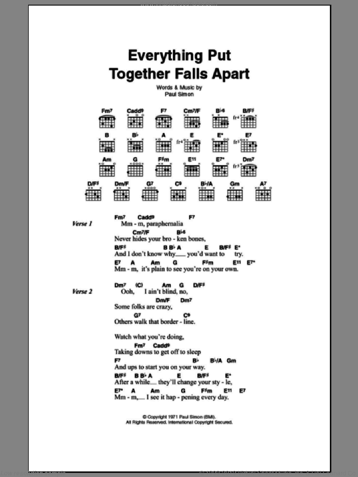 Everything Put Together Falls Apart