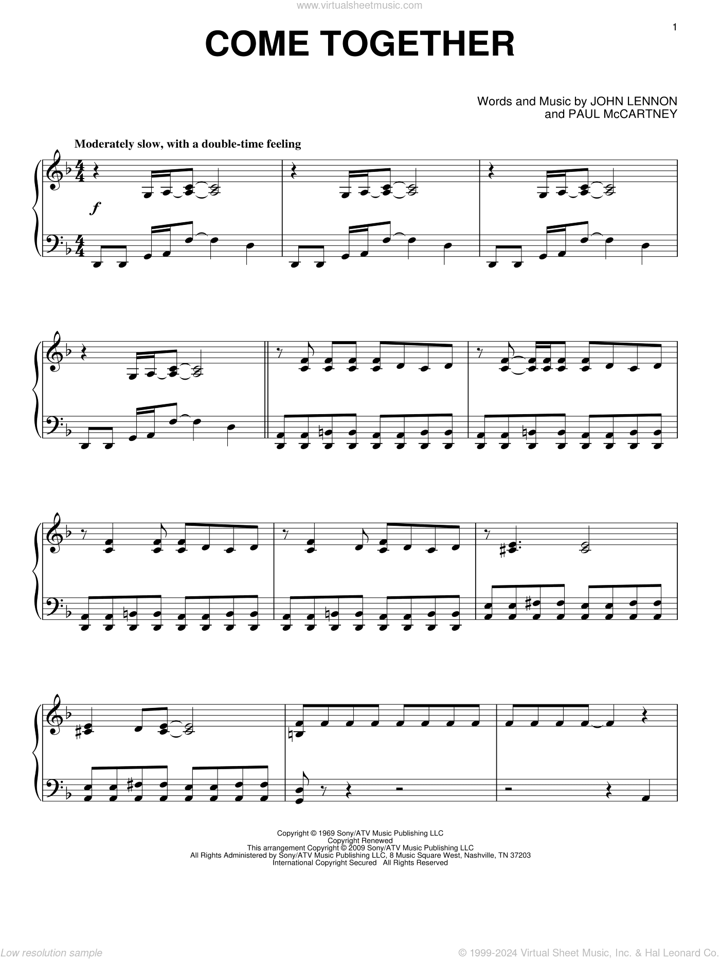 Come Together, (intermediate)
