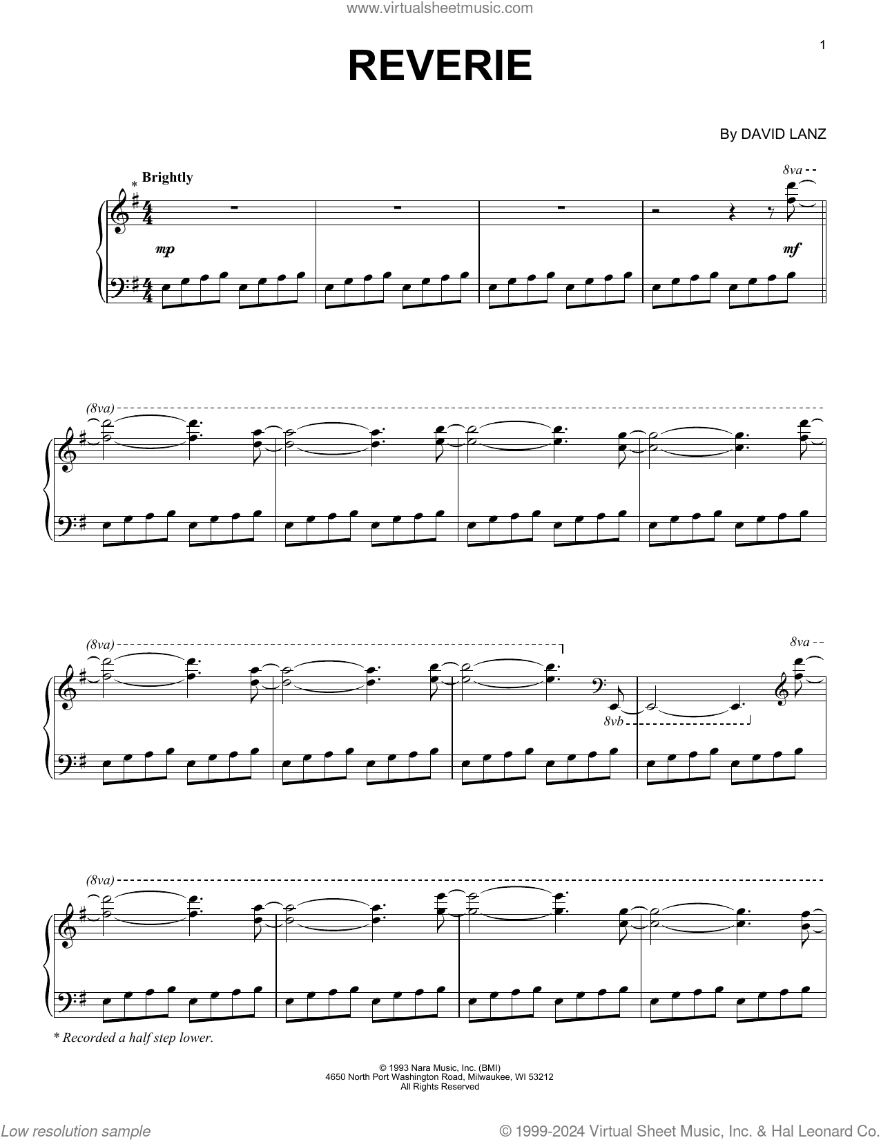 Reverie, (intermediate)
