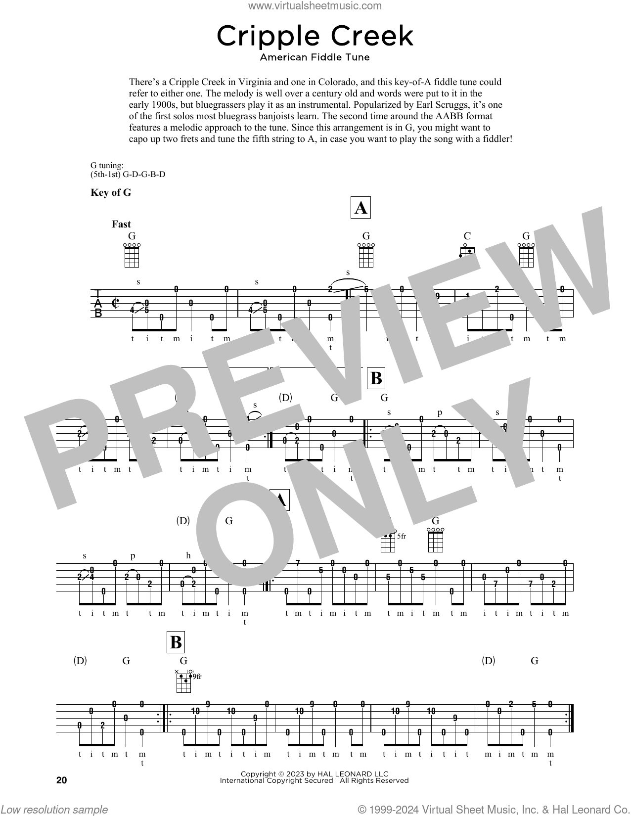 Cripple Creek (arr. Fred Sokolow)