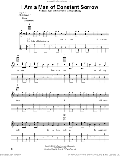 I Am A Man Of Constant Sorrow (arr. Fred Sokolow)