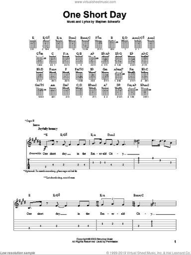 One Short Day (from Wicked)