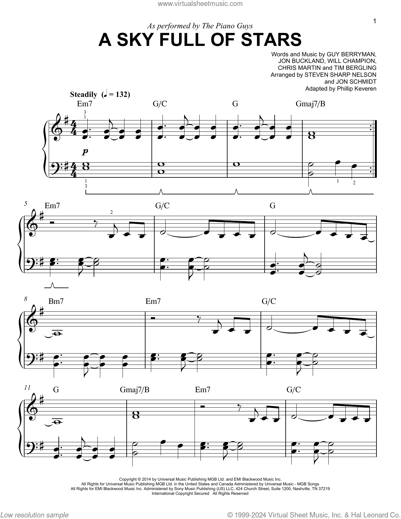 A Sky Full Of Stars (arr. Phillip Keveren)
