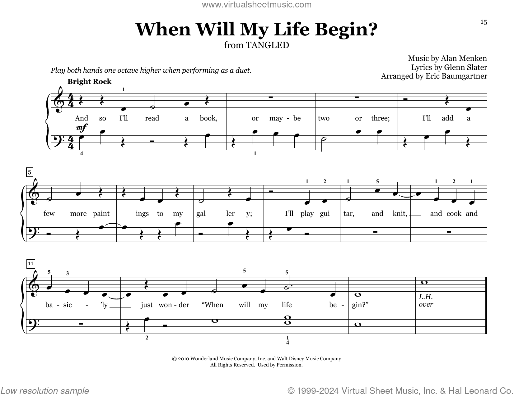 When Will My Life Begin? (from Tangled) (arr. Eric Baumgartner)