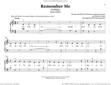 Remember Me (Lullaby) (from Coco) (arr. Eric Baumgartner)