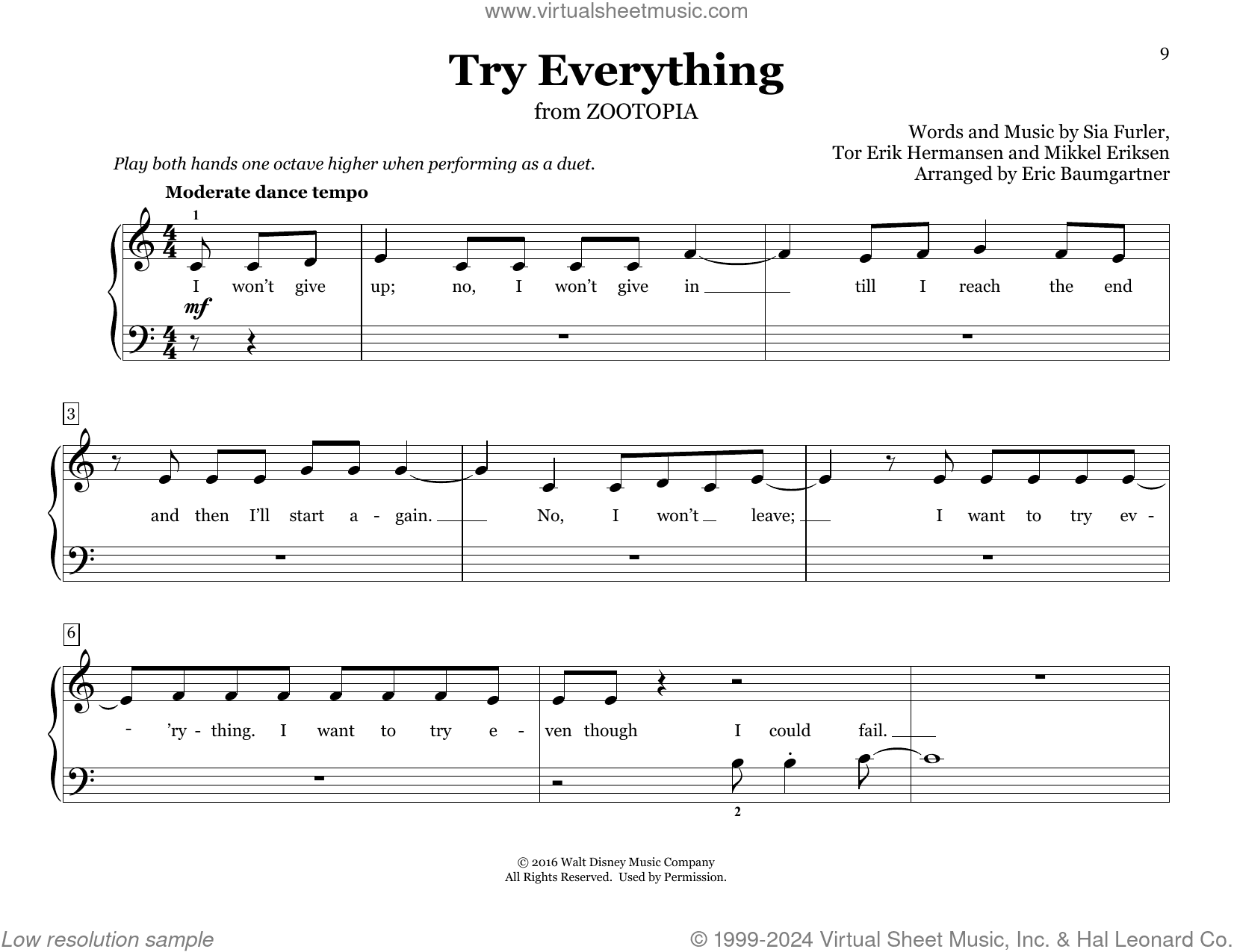 Try Everything (from Zootopia) (arr. Eric Baumgartner)