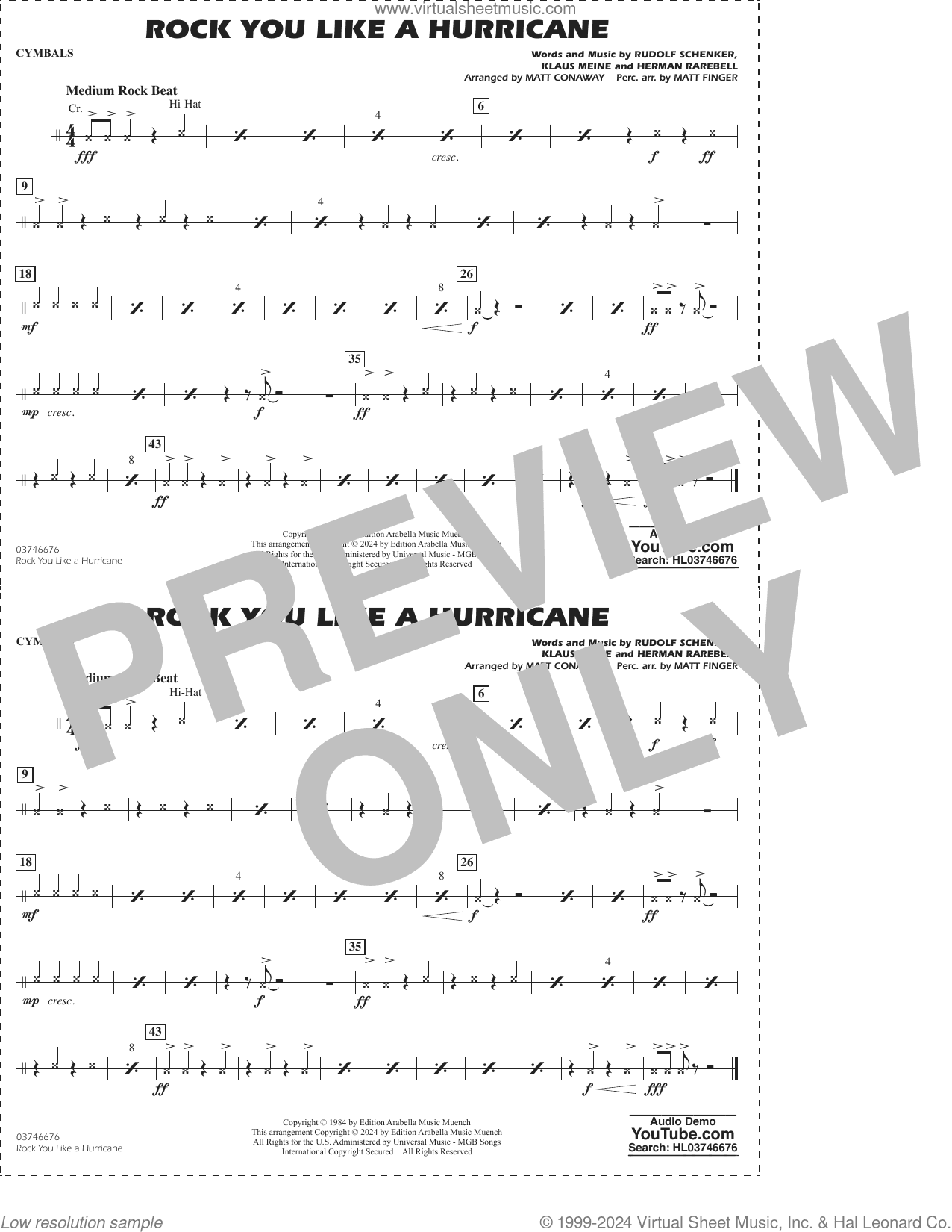 Rock You Like A Hurricane (arr. Conaway/Finger)