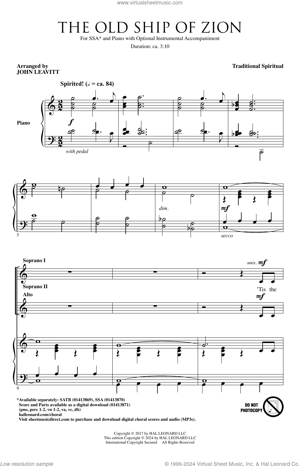 The Old Ship Of Zion (arr. John Leavitt)