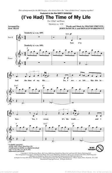 (I've Had) The Time Of My Life (arr. Mac Huff)