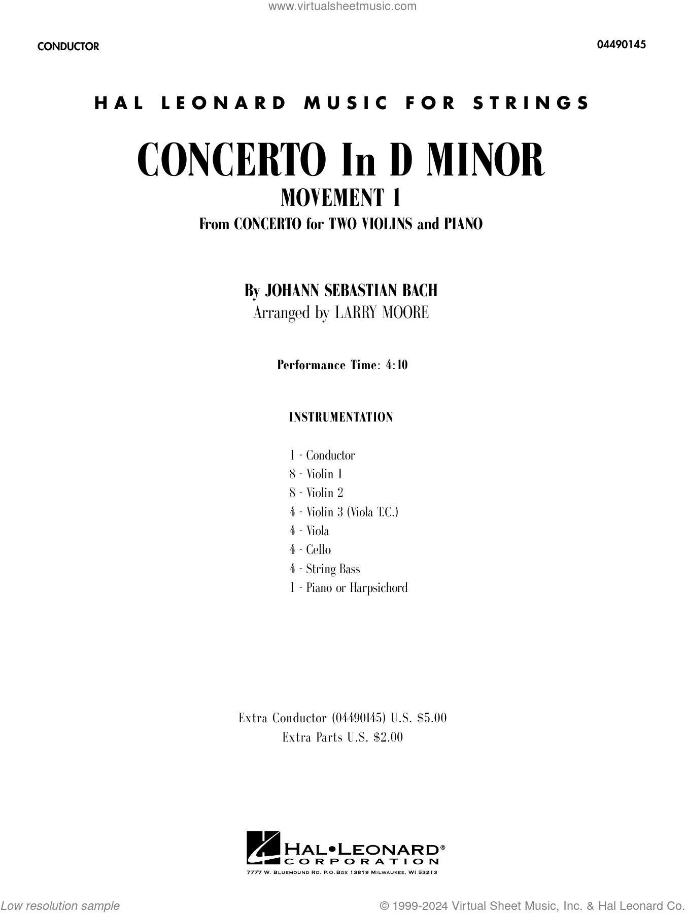 Concerto In D Minor (Movement 1) (arr. Larry Moore)