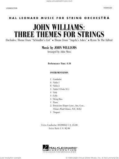 John Williams: Three Themes for Strings (arr. John Moss)