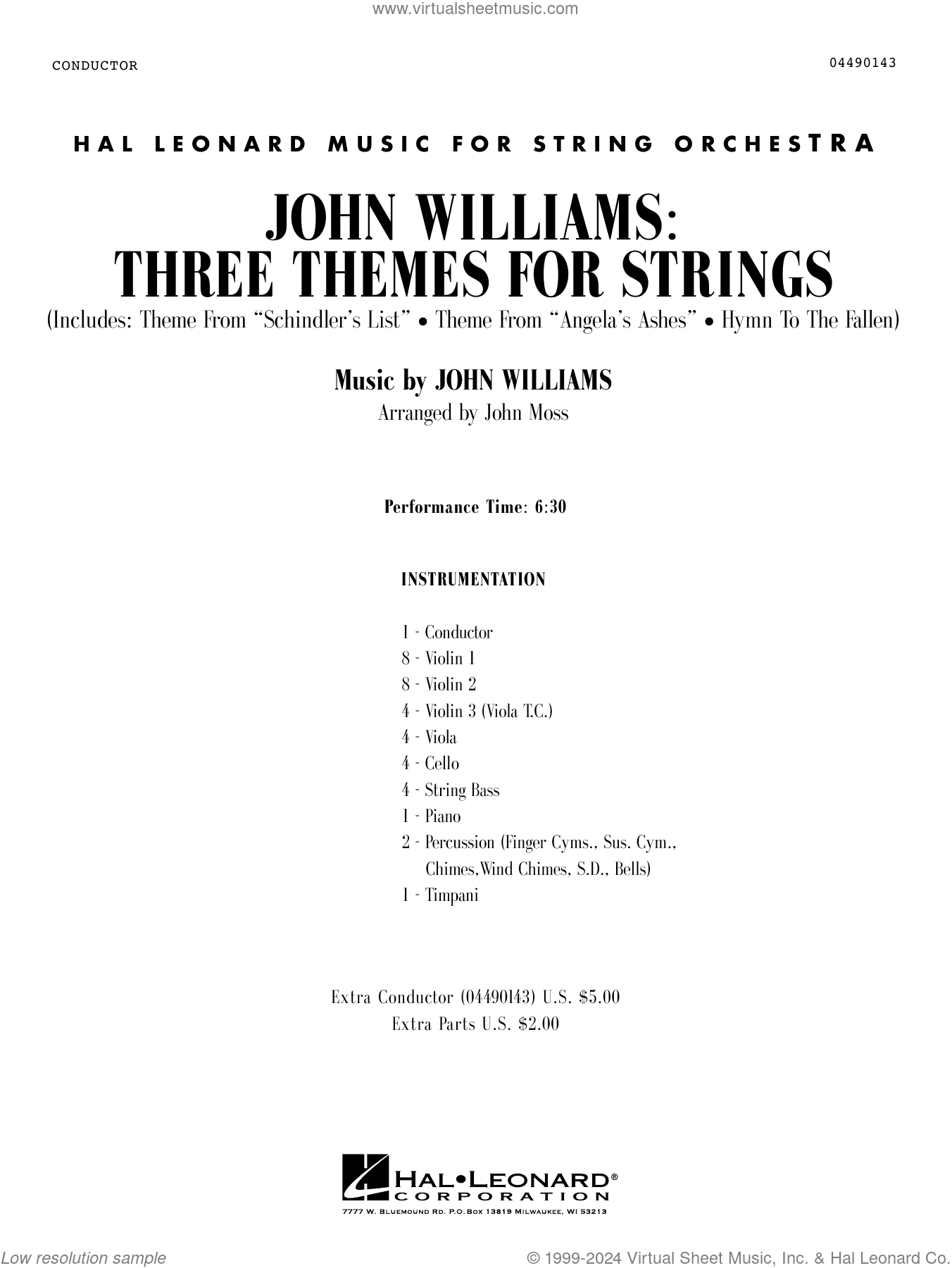 John Williams: Three Themes for Strings (arr. John Moss)