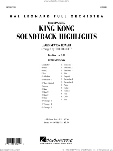 King Kong (Soundtrack Highlights) (arr. Ted Ricketts)