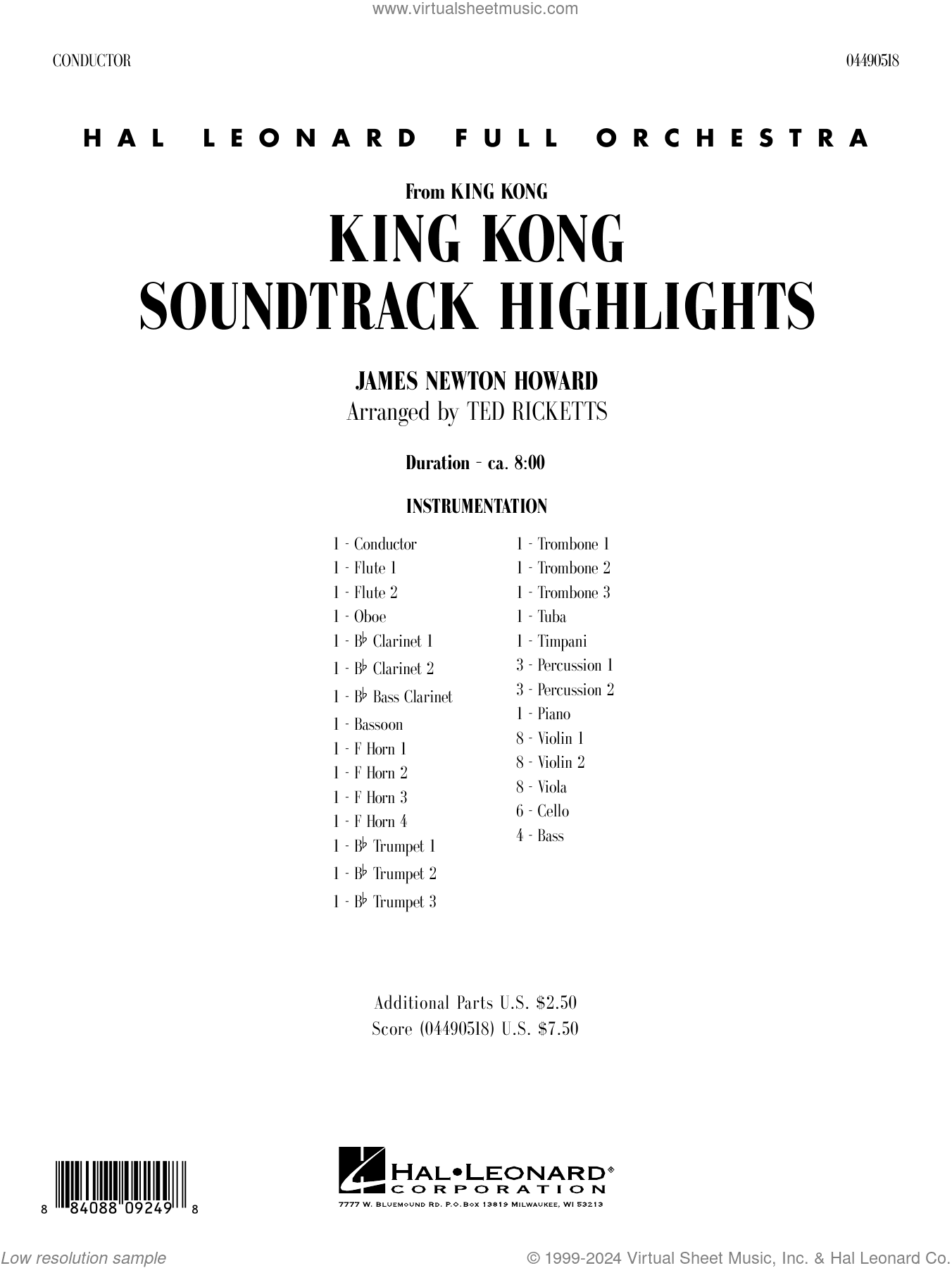 King Kong (Soundtrack Highlights) (arr. Ted Ricketts)