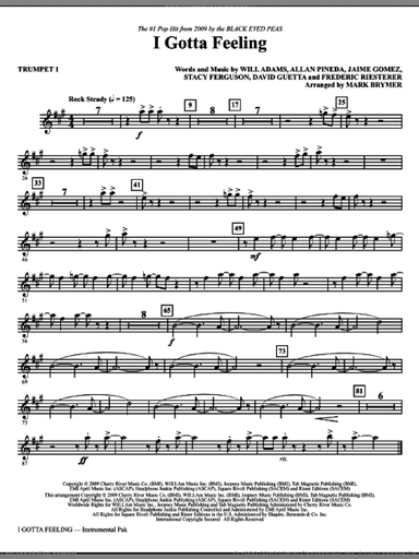 I Gotta Feeling (arr. Mark Brymer) (complete set of parts)