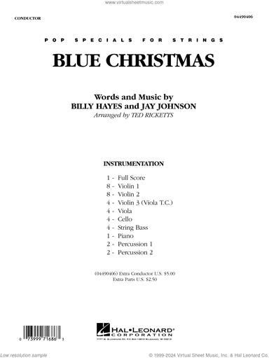 Blue Christmas (arr. Ted Ricketts) (COMPLETE)