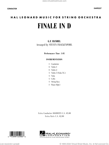 Finale In D (arr. Steven Frackenpohl) (COMPLETE)