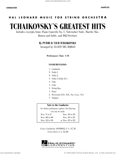 Tchaikovsky's Greatest Hits (arr. Elliot Del Borgo)