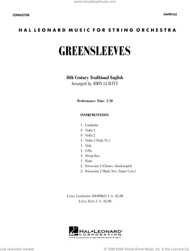 Greensleeves (arr. John Leavitt) (COMPLETE)