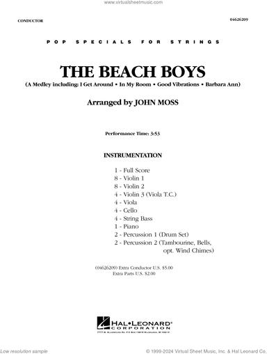 The Beach Boys (arr. John Moss) (COMPLETE)