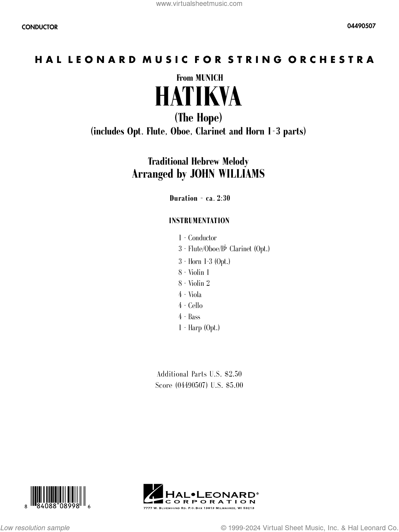 Hatikva (from Munich) (arr. John Williams)