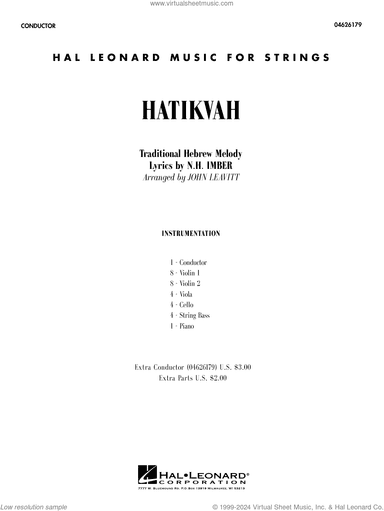 Hatikvah (arr. John Leavitt) (COMPLETE)