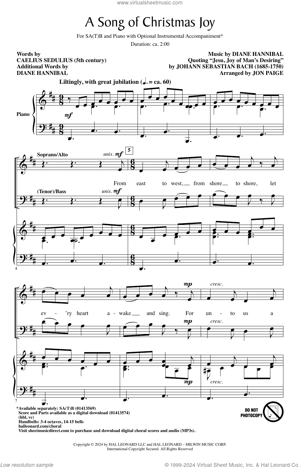 A Song Of Christmas Joy (arr. Jon Paige)